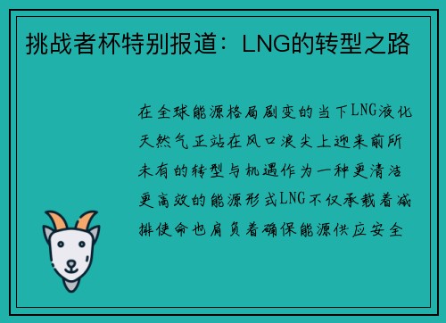 挑战者杯特别报道：LNG的转型之路